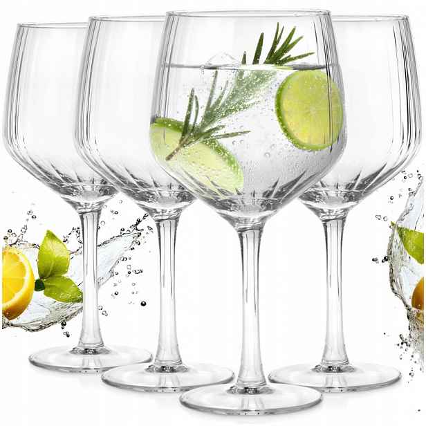 4x Skleničky Na Gin aperol koktejly vodu velké sada sklenic 580 ml