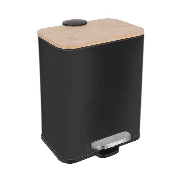 Černý nášlapný odpadkový koš z nerezové oceli 5 l Black – Orion