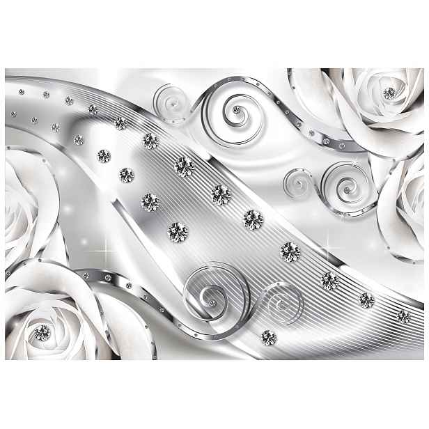 Fototapeta Bílé růže Stříbrné diamanty Elegance Luxus 400x280 lepidlo