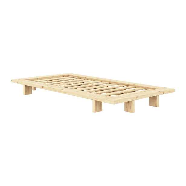 Jednolůžková postel z borovicového dřeva s roštem v přírodní barvě 90x200 cm Japan – Karup Design