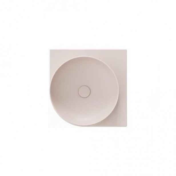 Ravak Yard rohové umyvadlo 45x45 cm alabaster pink mat bez otvoru pro baterii XJX0G045000