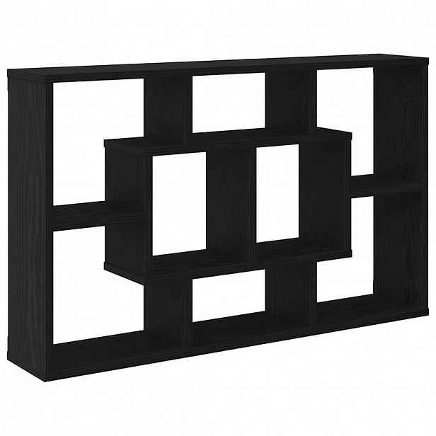 vidaXL Nástěnná polička Černý dub 85 x 16 x 52,5 cm Kompozitní dřevo