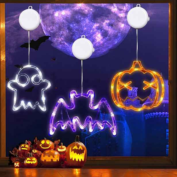 Okenní světla na Halloween, 3 kusy, Led osvětlení