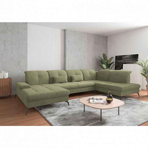 Sit & More SEDACÍ SOUPRAVA, textil, světle zelená