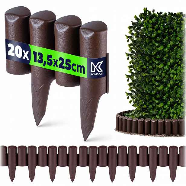Zahradní Palisáda 480 cm Zahradní Lem Zahradní Plot Plastový Uv Hnědý