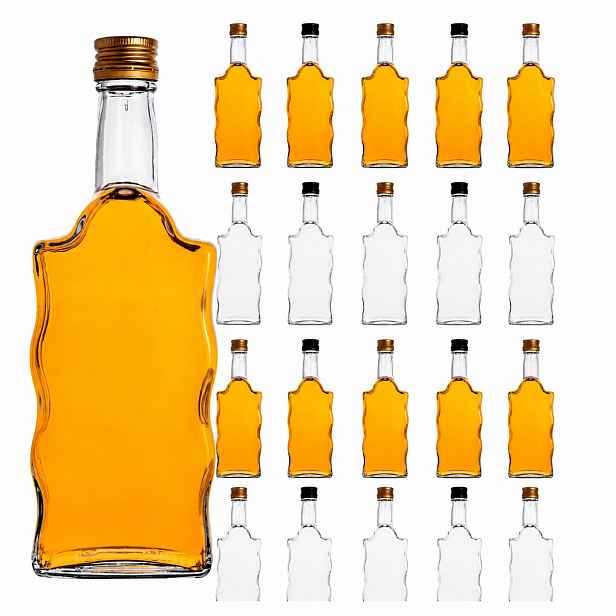 20 x Ozdobná Láhev Na Svatební Hostina 500 ml Likéry Víno Bimber Whisky Cydr Rum