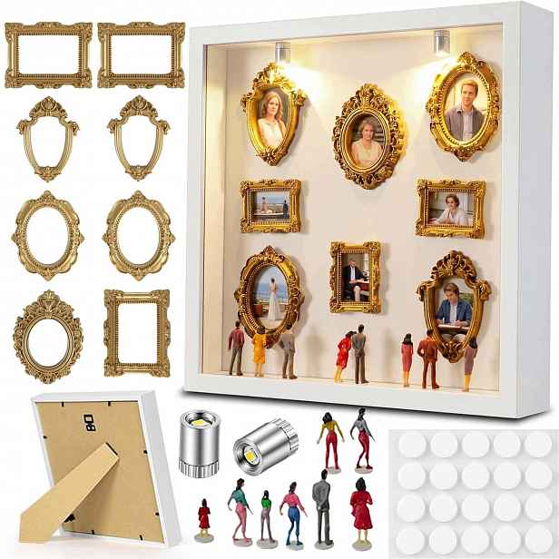 Rámeček na fotografie s Led světly Mini Multi Foto Galerie Koláž Diy Bílá