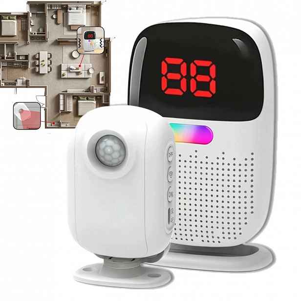 Bezdrátový pohybový senzor ID Pager 300 m Alarm pro domácnost a seniory