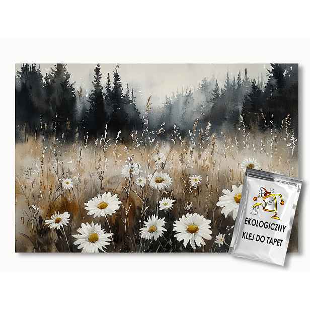 Fototapeta Flizelina Příroda Les Louka Bílé Květy Mlha 208x146 130g