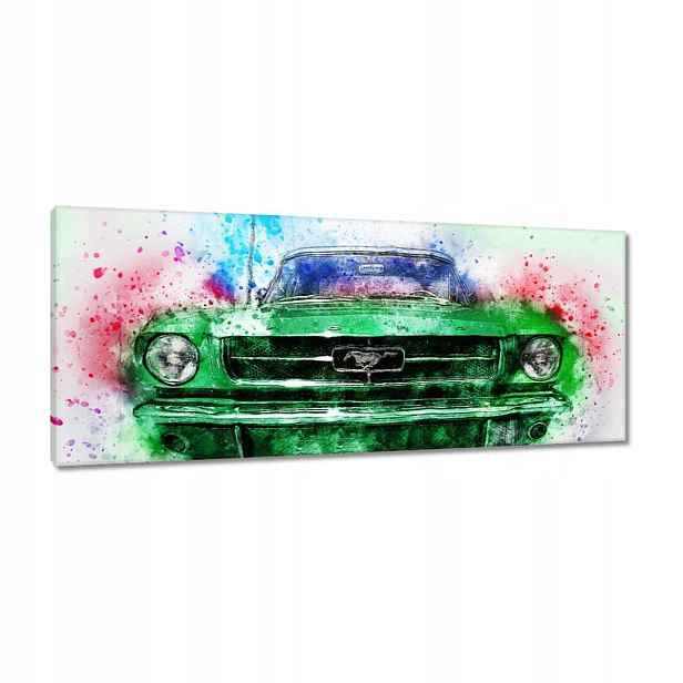 Obrazy 100x40 Zelený Mustang