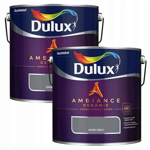 Set Dulux 2x2,5L Ambiance Ceramic Barva Keramická Na Stěnu Dark Grey 5L