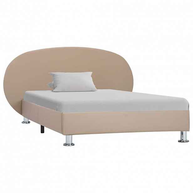 vidaXL Rám postele cappuccino umělá kůže 100 x 200 cm