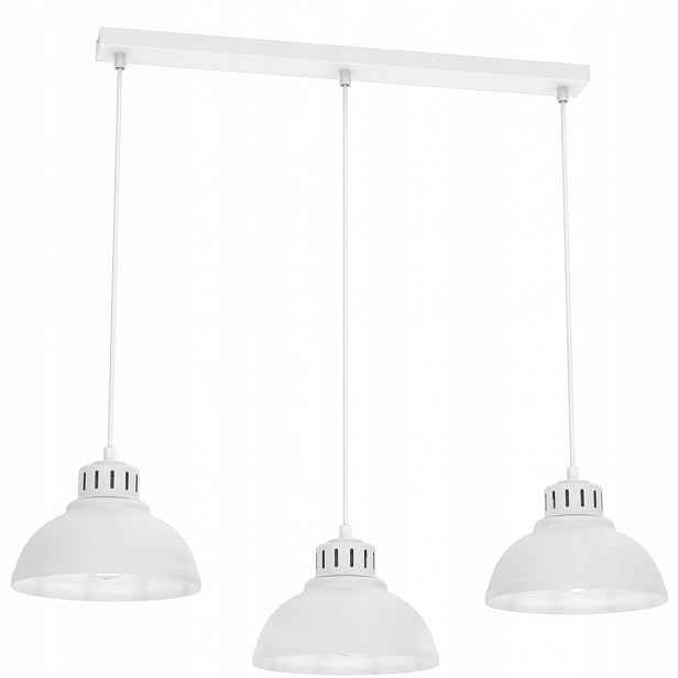 Bílá trojitá závěsná lampa na liště Sven 9077 Luminex