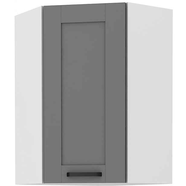 Horní rohová skříňka Luna 60x60 GN-90 1F (45°) Barva korpusu: Bílá, Barva dvířek: Dust Grey
