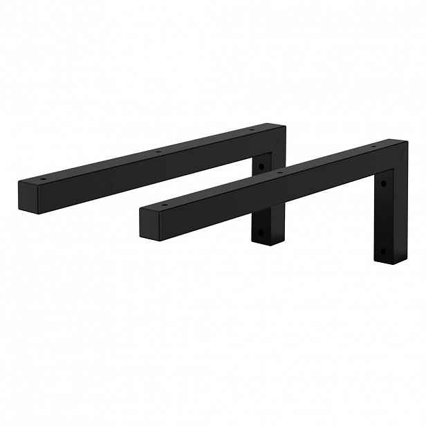 ML-DESIGN NÁSTĚNNÁ KONZOLA, sada 2 ks, tvar L, 400 x 150 mm, černá, z oceli
