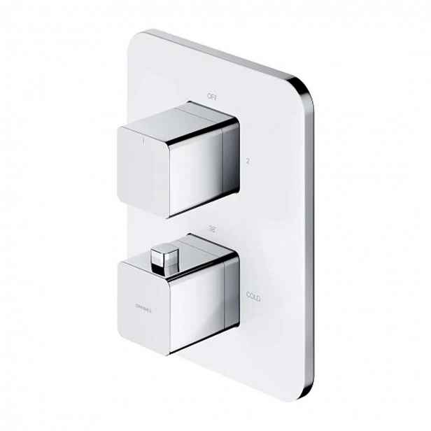 OMNIRES Parma - Termostatická baterie pod omítku, pro 2 spotřebiče, s tělesem, chrom/bílá PM7436CRB
