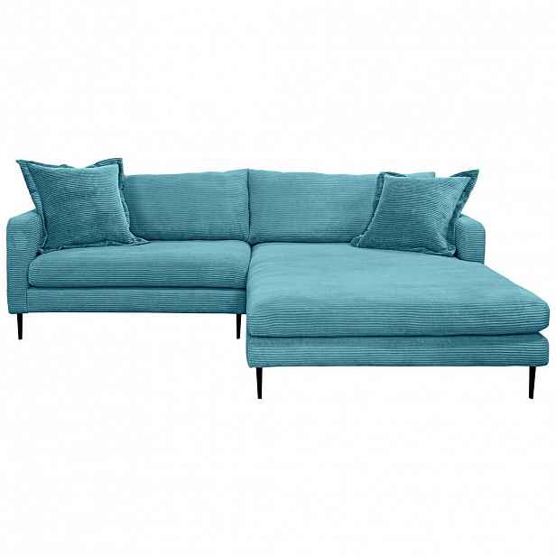 P & B ROHOVÁ SEDAČKA, textil, světle modrá