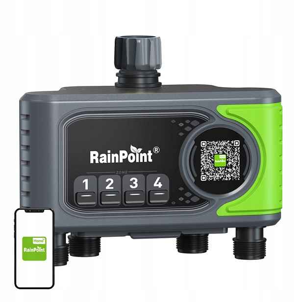 Programátor zavlažování RainPoint 4-zónový WiFi programátor zahrady IP65