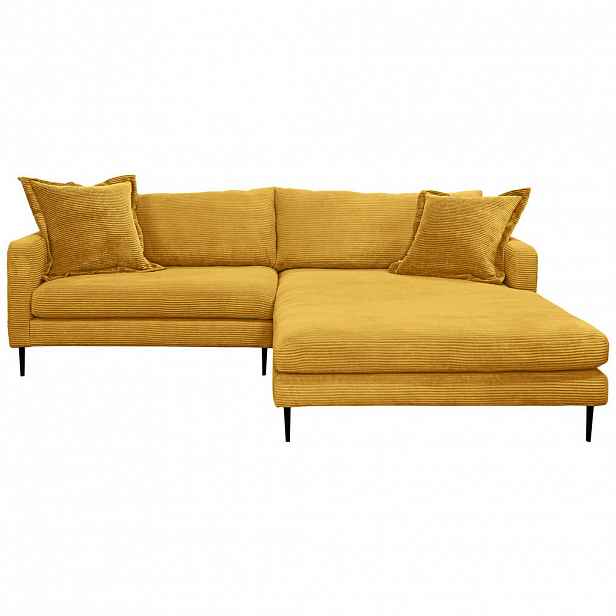 P & B ROHOVÁ SEDAČKA, textil, hořčicově žlutá