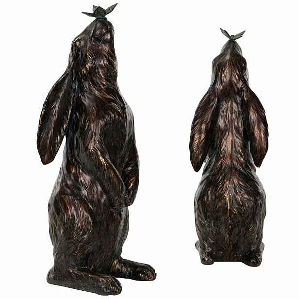 Dekorativní Figurka Zajíc hnědý loft dekorace ozdoba dárek 32 cm