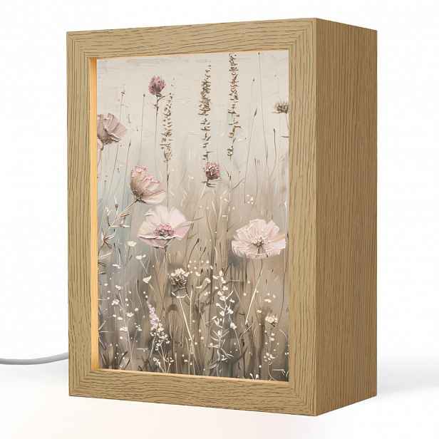 OnlyWow STOLNÍ LAMPA Květiny - růžová - moderní - béžová 15x20 cm