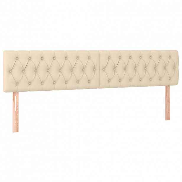 vidaXL Čela postele krémová 200x7x78/88 cm látka