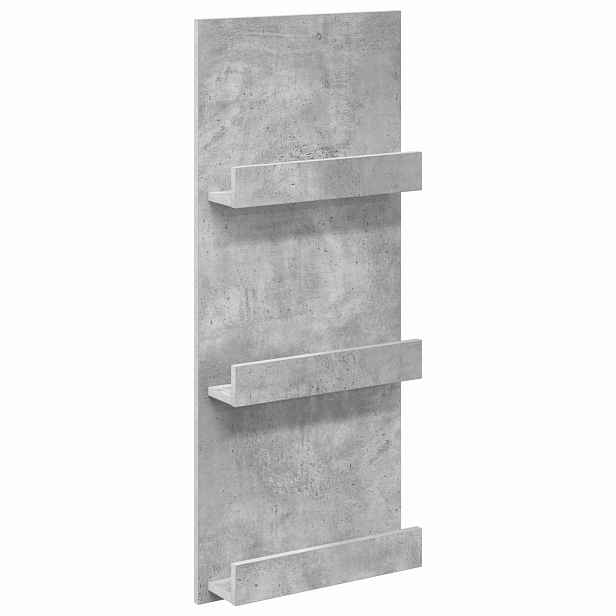 vidaXL Regál na časopisy s policí Betonově šedá 43 x 11 x 102 cm