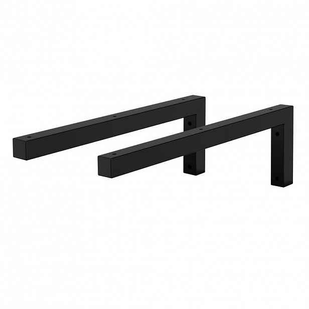 ML-DESIGN NÁSTĚNNÁ KONZOLA, sada 2 ks, tvar L, 450x150 mm, černá, z oceli