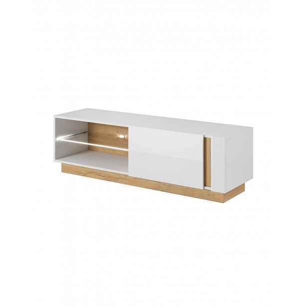 TV stolek Arco G – bílý lesk, 138 cm