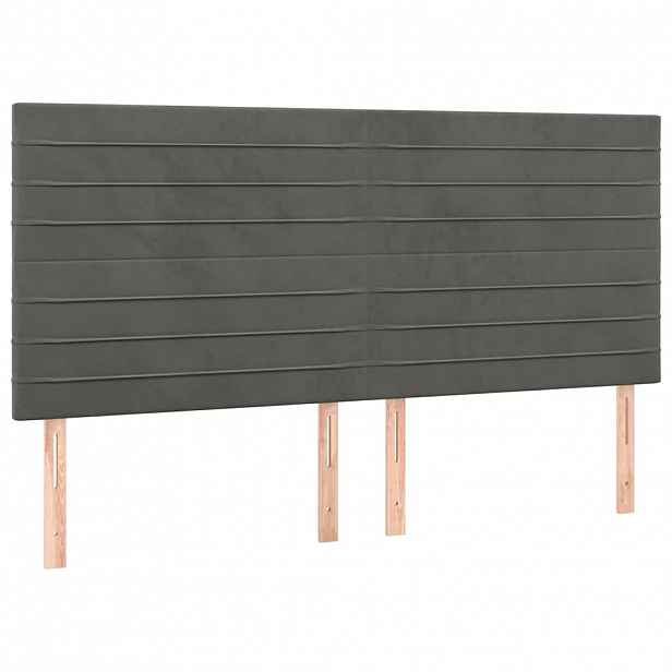 vidaXL Čelo postele tmavě šedé 180x5x118/128 cm sametové