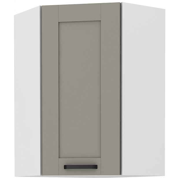 Horní rohová skříňka Luna 60x60 GN-90 1F (45°) Barva korpusu: Bílá, Barva dvířek: Clay Grey