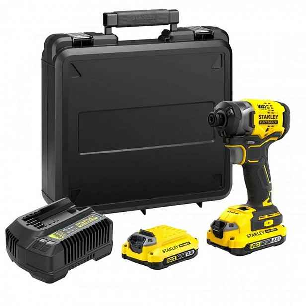Stanley - 18V AKU rázový utahovák, 2x aku 2,0 Ah Li-Ion, nabíječka SFMCF820D2K-QW