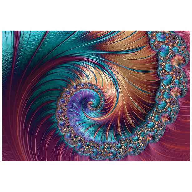 Tapeta Fraktály Abstrakce Spirály Fialová Světle Modrá Zlato Vinyl 208x146 lepidlo