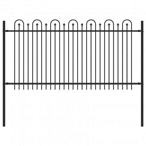vidaXL Hřebíkový obloukový plot DRONTEN 200 x 150 cm Černá