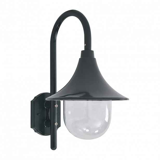 vidaXL Zahradní nástěnná lampa E27 42 cm hliníková tmavě zelená