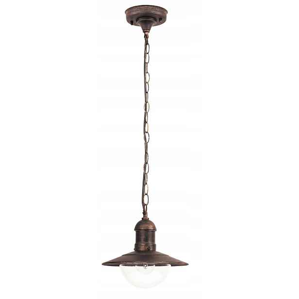 Závěsná středomořská terasová lampa zlatá antická kulatá IP44 Rabalux