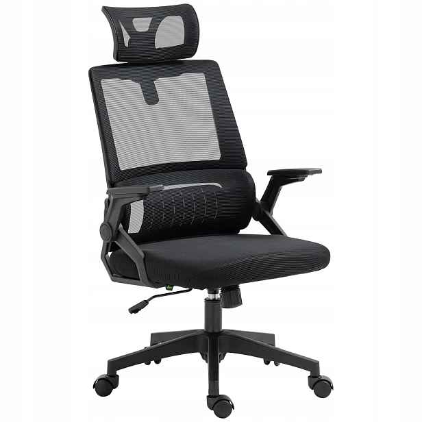 Kancelářské Křeslo Ergonomické, Nastavitelná Opěrka Hlavy, Velké Síťované Sedadlo