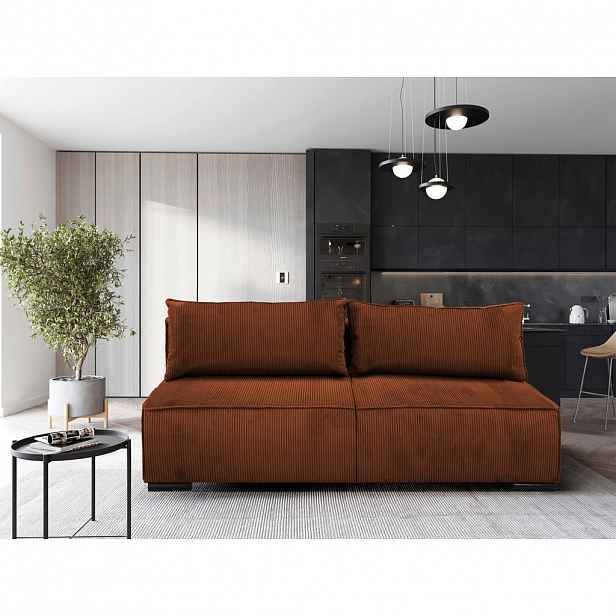 MID.YOU ROZKLÁDACÍ POHOVKA, textil, rezavá