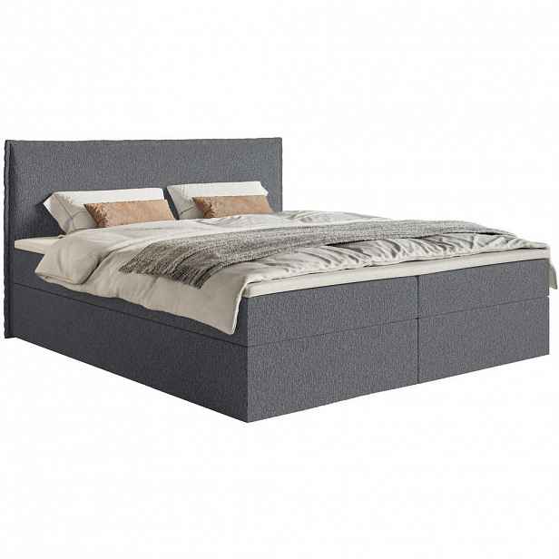 Selsey BOXSPRINGOVÁ POSTEL Softie grafitově šedá ženylka 140x200 cm