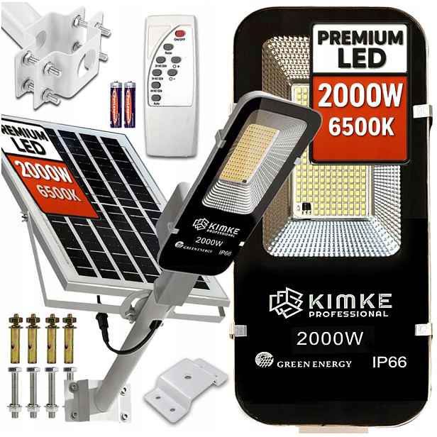 Solární lampa pouliční Senzor Pohybu Soumraku Silný Držák Montáž 2000W