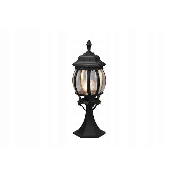 Venkovní stojací lampa zahradní klasická černá 40 cm, skleněné stínítko Trio