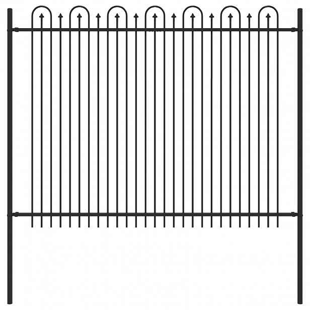 vidaXL Hřebíkový obloukový plot DRONTEN 200 x 200 cm Černá