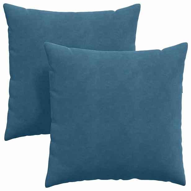 vidaXL Pohovkové polštáře 2 pcs Modrá 60 x 60 cm Žebrovaná látka