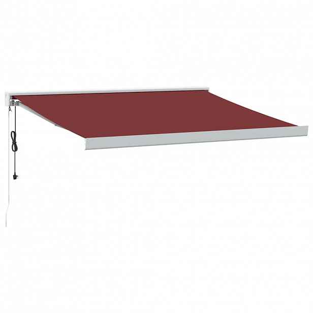 vidaXL Stahovací markýza Vínová 350 x 250 cm Textil a kov