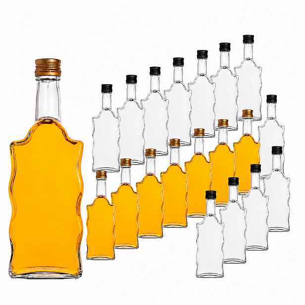 20 x svatební Láhev 500 ml Likéry Víno Bimber Vodky Dárek Vlna a zakr.