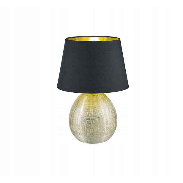 Stolní lampa noční keramická zlatá černá Rl