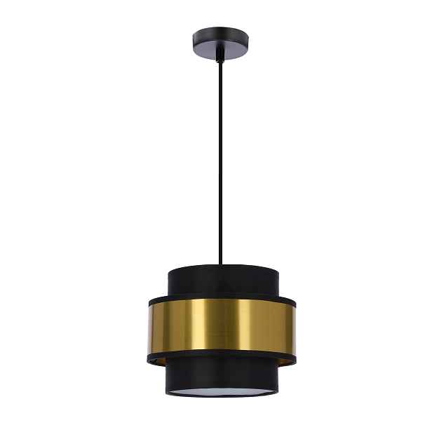 Candellux Závěsná lampa Prestige černo-zlatá, stínidlo 1xE27 40W