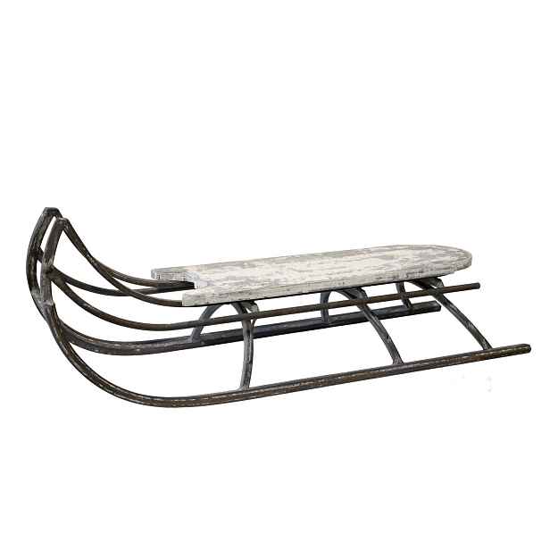 Přírodní antik kovové zdobené sáně Vintage - 86*29*32 cm Chic Antique