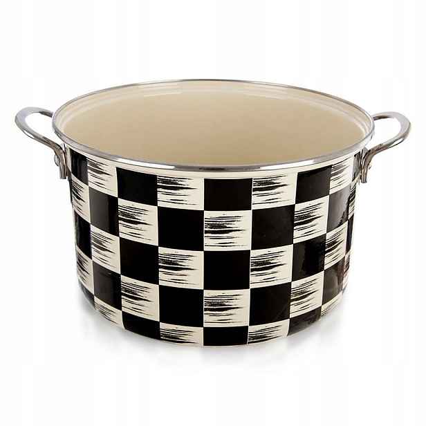 Smaltovaný Hrnec 6,5 l Orion Kostkované Desko 26 cm Indukční myčka nádobí