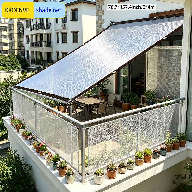 TEMU Hliníková fóliová stínící síť, izolační síť, stínící síť pro dvorní zahradu, venkovní balkon, pěstování květin, hliníková fóliová síť, stínící